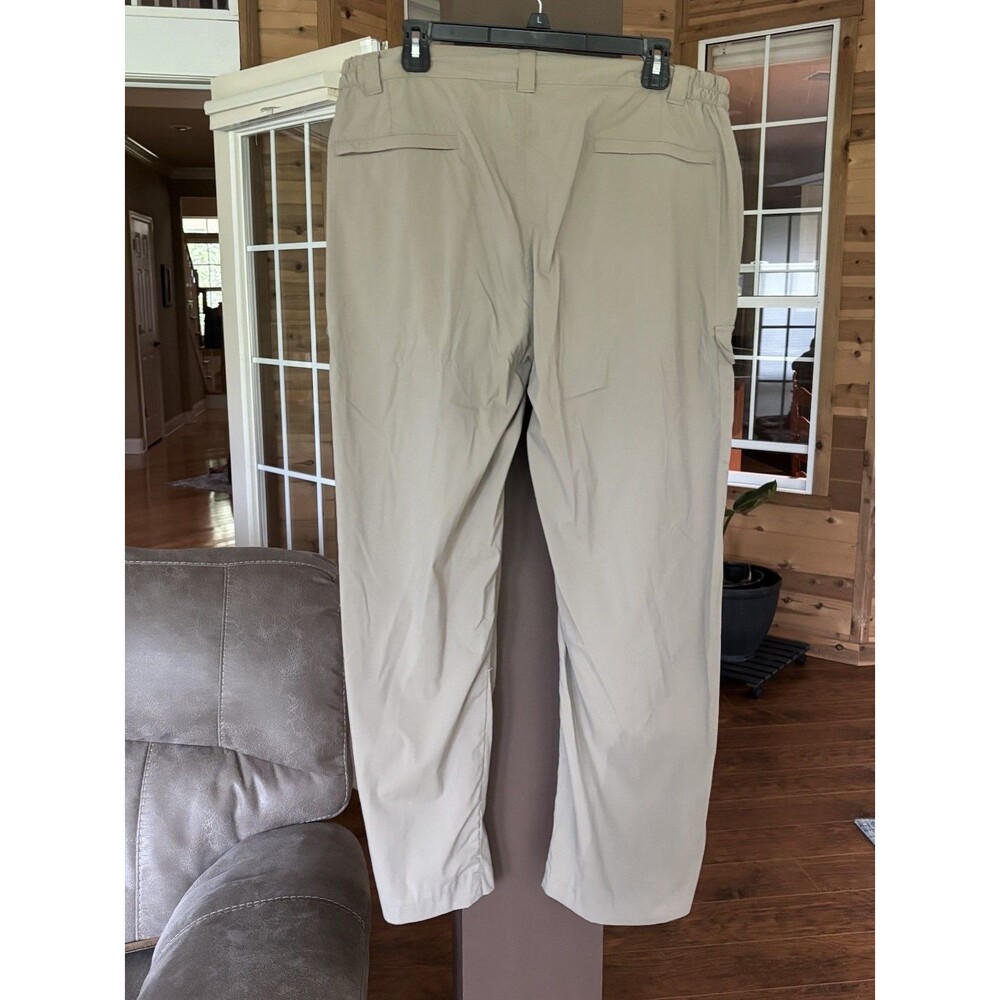 2 Pair L.L. Bean Hiking Pant Men L Gray Brown Stretch Waist Cargo Gorpcore - Picture 2 of 11
